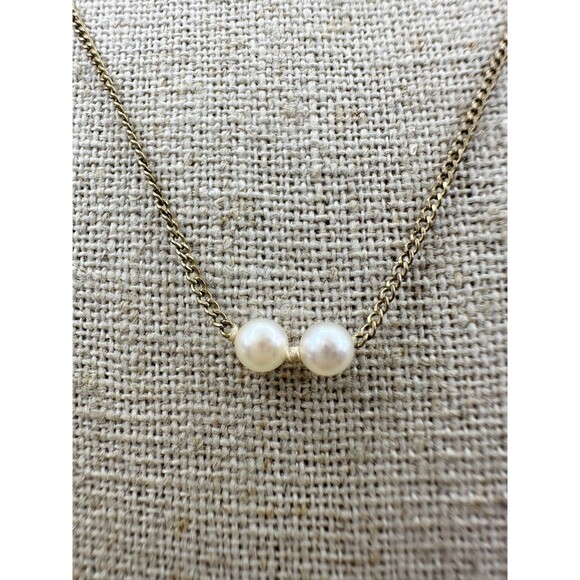 14k Gold Filled Freshwater Pearl Dainty Necklace 16.5” - Picture 2 of 4